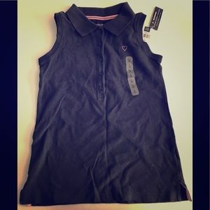 👚 GAP Kids navy cotton sleeveless polo top NWT